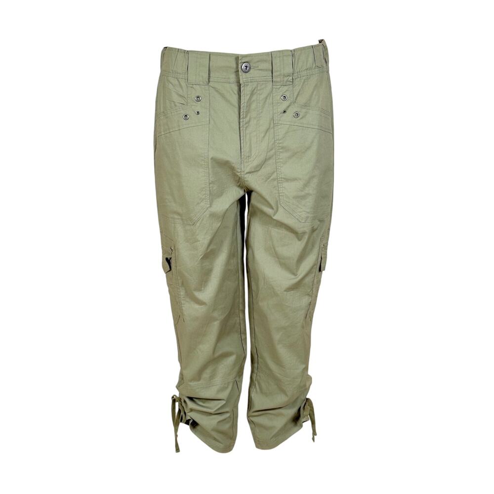 Coco Y Club Women's Khaki Cropped Capri Pants Size 16 Cotton Pants NWT